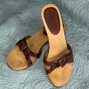 MIA Dark Brown Leather Mules